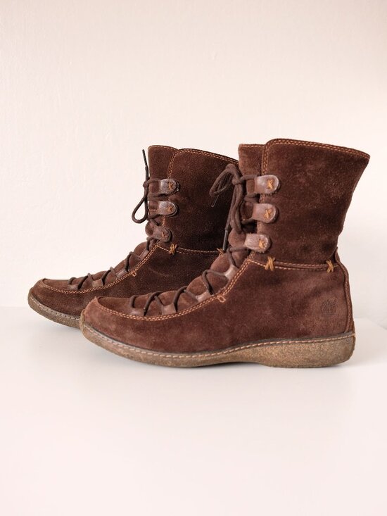 Timberland Shoes - Timberland Reykir Ghillie 6931 Brown Suede Lace Up Mid Calf Boots, Size 8M, Good